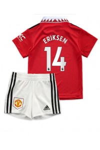 Fotbalové Dres Manchester United Christian Eriksen #14 Dětské Domácí Oblečení 2022-23 Krátký Rukáv (+ trenýrky)